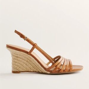 NIB Reformation Ava Wedge Espadrille Tan Sandals